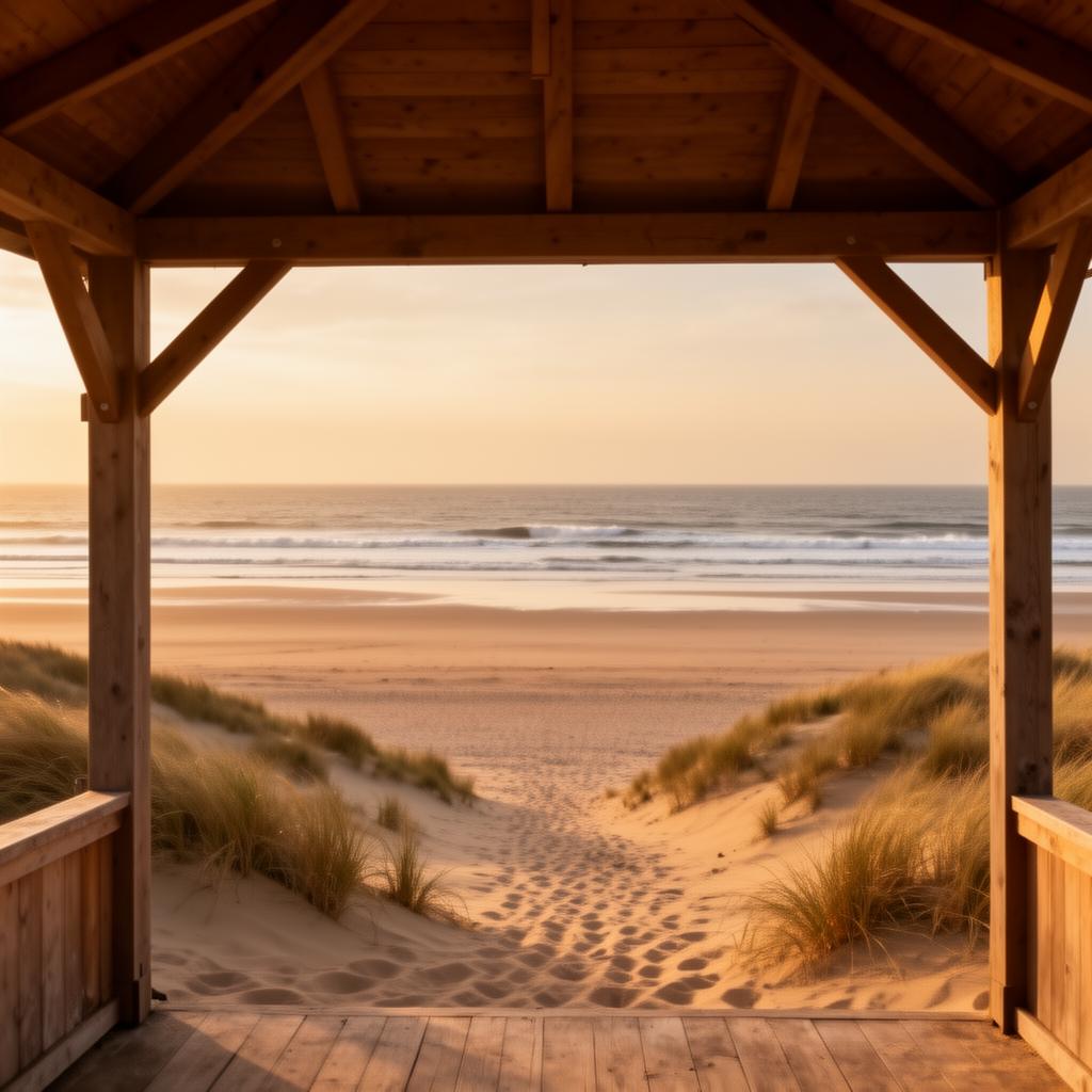 Uitzicht over strand en zee vanuit Strandpaviljoen Paal 19